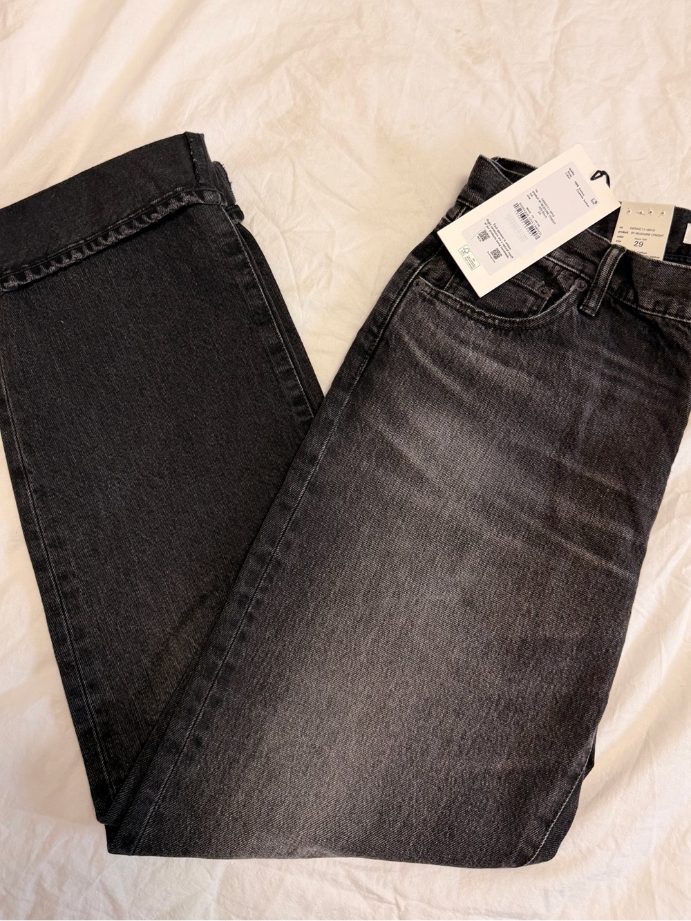 Moussy Black Washed Straight Jeans